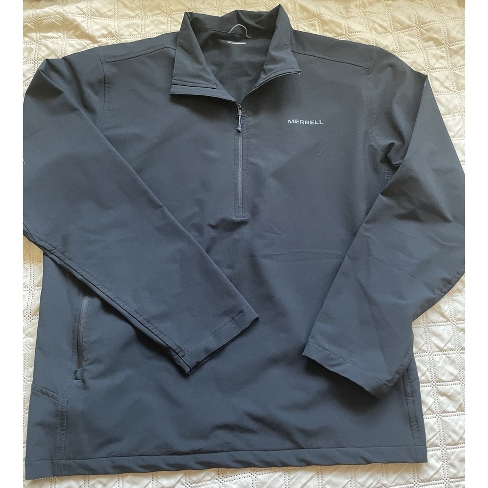 Merrell Jacket Mens XLarge Black Full Zip Long Sleeve Pocket Outdoor Casual